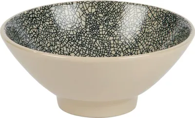 Produktbild von Kaori Schale weiß / schwarz, D 19 cm, Stoneware, Krakelee-Optik