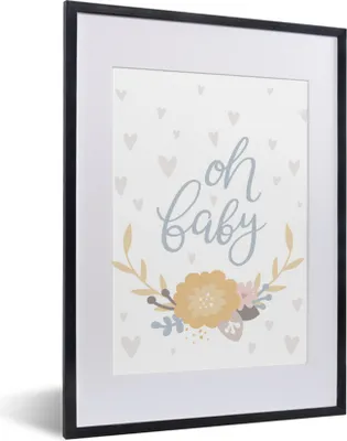 Produktbild von MuchoWow® MuchoWow® Gerahmtes Poster Baby - Zitat - Kinder - Jungen - Mädchen - Baby - Kinder 30x40 cm - Poster mit zchwarzem Bilderrahmen - Wandposter Schlafzimmer