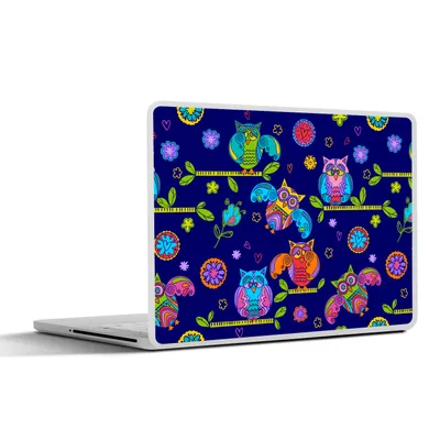 Produktbild von MuchoWow® Laptop Aufkleber Sticker Cover Muster - Eule - Äste 31x22.5 cm - Laptop-Deko