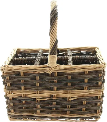 Produktbild von Frank Flechtwaren Flaschenkorb Natur 507205 Naturprodukt Weidenkorb für 6 Flaschen Getränkekorb