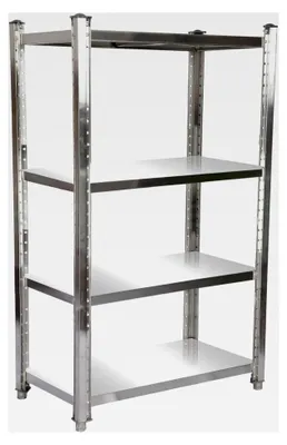 Produktbild von Edelstahlregal 120x50x155 cm mit 4 höhenverstellbaren Böden für Gastronomie, Werkstatt, Keller und Lager