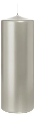 Produktbild von Zylinderkerze/Stumpenkerze - silbermetallic - 20 x 7 cm - 103 Brennstunden