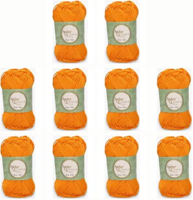 Immagine prodotto di 10 gomitoli Anchor Creativa Fino – Filato di cotone 100% per uncinetto e lavoro a maglia (colore 00411)