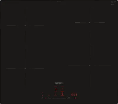 Image de Siemens iQ100, Table de cuisson à induction, 60 cm, noir, à encastrer (intégré), EH601HEB1E