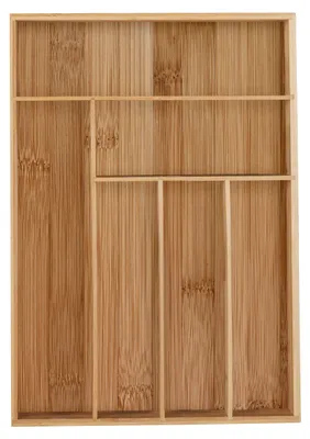 Bestekbak Bambus 6 Fächer Schubladen-Organizer 5x30x34 cm