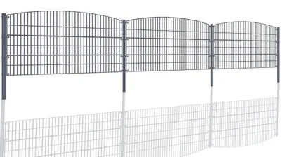 Produktbild von Gartenzaun Mattenzaun Doppelstabmattenzaun Anthrazit Grau Rund bis 50 m, Größe:Höhe 0.8 m x Länge 10 m