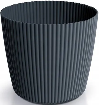 Produktbild von Anthrazitfarbener Blumentopf 14,6x12,9cm Kunststoff Klassiker Milly Round