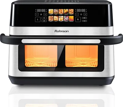 A Rohnson R-2882 air fryer is shown against a white background.