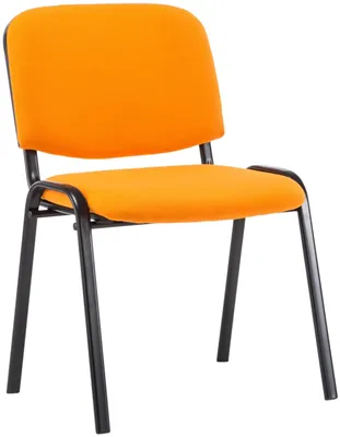 Produktbild von CLP Besucherstuhl Ken V2 Stoff mit robustem Metallgestell und gepolsterter Rückenlehne orange