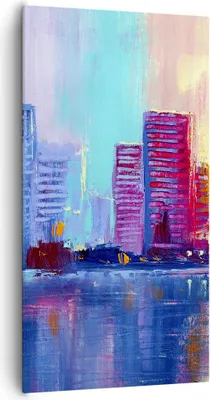 Produktbild von Bild auf Leinwand - Leinwandbild - Stadt Haus Straße - 65x120cm - Wand Bild - Wanddeko - Wandbilder - Leinwanddruck - Bilder - Kunstdruck - Wanddekoration - Leinwand bilder - Wandkunst - PA65x120-4023