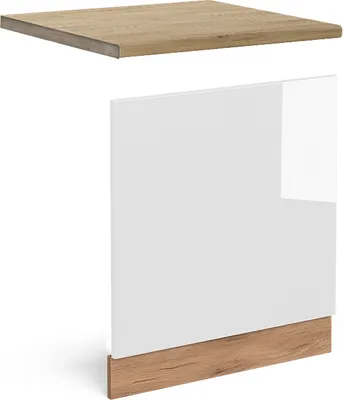 Produktbild von Frontblende Vicco R-Line Weiß Hochglanz 60 cm , AP Eiche, Model 46199