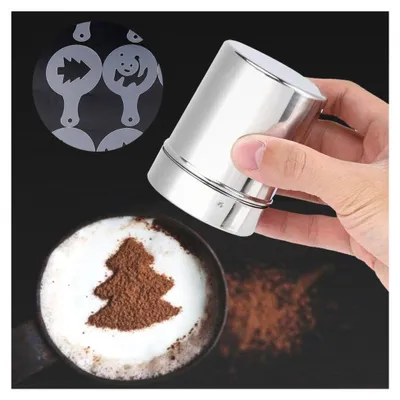 Produktbild von Edelstahl-Pulverstreuer mit Deckel für Kaffee und Kakao