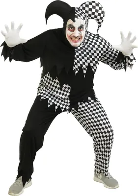 Produktbild von Horror Clown Kostüm Herren – Schwarz Weiß Halloween Verkleidung, Größe:L