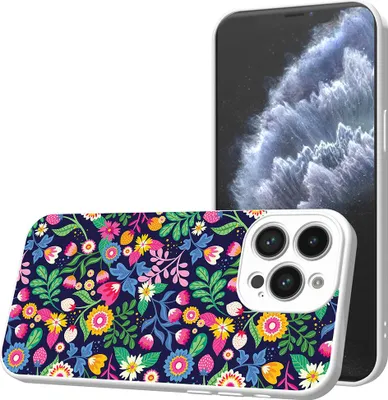 Obrázek produktu pro Pouzdro na telefon Smartphonica vhodné pro iPhone 11 Pro Max s květinovým potiskem - zadní kryt TPU Flower Design - bílé