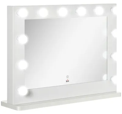 Produktbild von HOMCOM Hollywood Spiegel mit Beleuchtung Touchschalter 80 x 60 cm Weiß