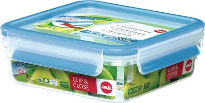 Produktbild von Emsa Clip & Close Frischhaltedose, 0.85 L, Brotdose, Frischhaltebox, Brotbox, 508536