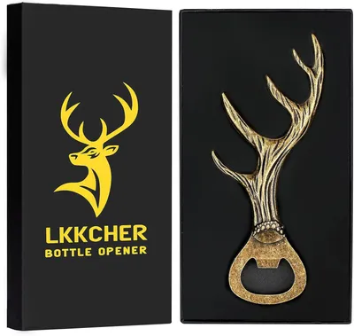 Productafbeelding van Hertengewei flesopener: bronzen hertenflesopener voor mannen en vrouwen - Jagers tot bierliefhebbers