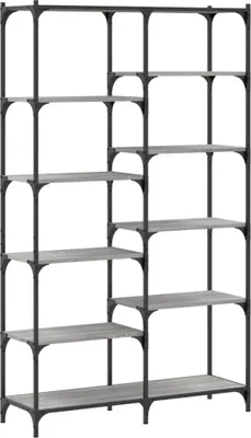 Obrázok produktu pre vidaXL Regál na knihy Grey Sonoma 100x32x170 cm Materiál drevo a železo