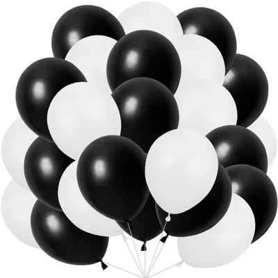 Image de Omgoods - 60 ballons noirs et dorés pour la décoration de fêtes