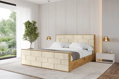 Produktbild von ALTDECOR Polsterbett mit Bettkasten - ENZO8-Z - 160x200 Beige- Bett mit Matratze H3/H4, Kopfteil und Fußteil, Boxbett, Doppelbett mit Stauraum