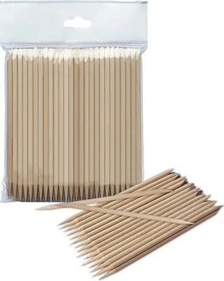 Produktbild von STALEKS PRO 100 Stück Orangenholzstäbe 15cm für Maniküre, Pediküre, Nagelkunst und Bastelarbeiten
