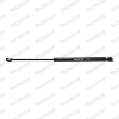 A black gas strut is shown horizontally against a white background.