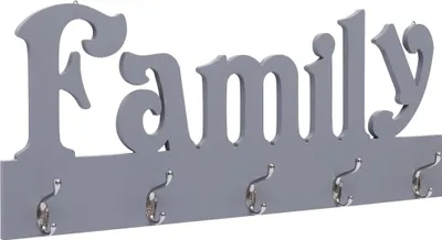 Produktbild von Wandgarderobe FAMILY Grau 74 x 29,5 cm