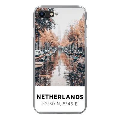 Produktbild von MuchoWow® Handyhülle Schutzhülle Hülle für iPhone 8 Niederlande - Amsterdam - Gracht - Herbst Silikon Softcase Handy Hülle - Schutzhaube