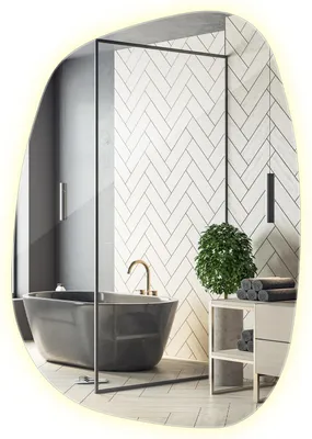 Produktbild von Großer LED Badspiegel – 78,5 × 57 cm – Unregelmäßige Silhouette – Neutralweiß 4000K – Für Badezimmer & Garderobe