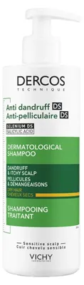 Obrázok produktu pre Vichy Dercos Anti-Dandruff Dry Hair Dermatological Shampoo posilujúci šampón proti lupinám pre suché a farbené vlasy Refill 390 ml