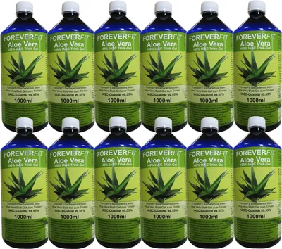 Produktbild von ForeverFit Aloe Vera 12x 1000ml Trinkgel Barbadensis Miller Blattgel unverdünnt KEIN Saft KEIN Konzentrat OHNE künstliche Vitamine.