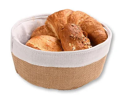 Produktbild von BROTKORB in Jute-Optik Ø20cm rund aus Baumwolle Obstkorb Brot Obst Korb Körbe Körbchen 28