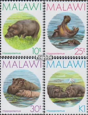 Produktbild von Briefmarken Malawi 1987 Mi 485-488 (kompl.Ausg.) postfrisch Flusspferd