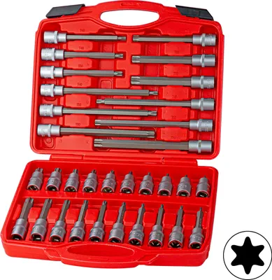 Zdjęcie produktu dla Klucz nasadowy Torx profil E długi/krótki 32 szt.