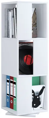 Produktbild von Træhylde stående | Bogreol roterbar | Dimensioner ca. H. 109 x B. 34 x D. 34 cm | Elegant hylde | Kontorhylde – Stifta XL
