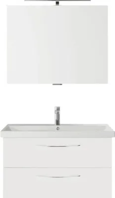 Produktbild von pelipal Badmöbel-Set xpressline 4035 BxHxT 90 x 200 x 43,5 cm Frontfarbe weiß mit Waschtisch Keramik weiß und Waschtisch