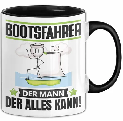 Produktbild von Bootsfahrer Tasse Geschenk für Bootsfahrer Der Mann Der Alles Kann Geschenkidee zum Geburtstag (Schwarz)