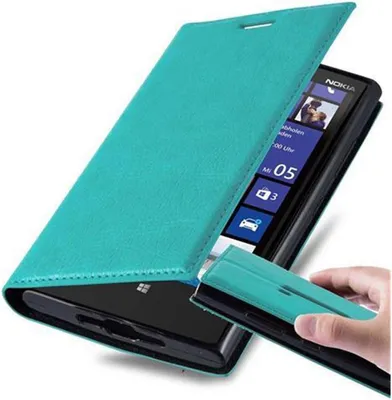 Produktbild von Cadorabo Hülle für Nokia Lumia 920 Schutz Hülle in Türkis Handyhülle Etui Case Cover Magnetverschluss