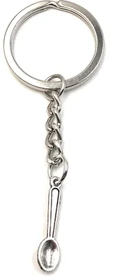Image de Onwomania Porte-clés Cuillère Couvert Argent Métal Pendentif Charm