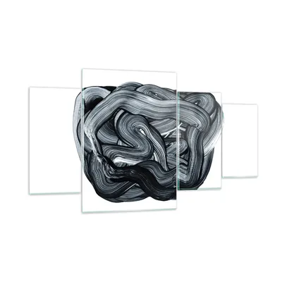 Produktbild von Bilder auf glas - 4 Teile - Abstraktion schwarz verschwommen - 160x90cm - Glasbilder - Wandbilder - Bilder - Wanddekoration aus Glas - Glas Bilder - Wandbild auf Glas - GDL160x90-4874