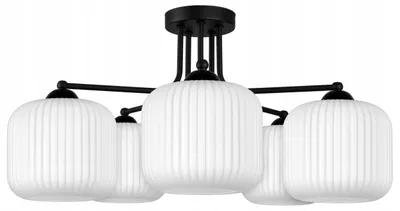 Produktbild von FKL DESIGN Deckenlampe Deckenleuchte E27 Kugel aus Weiß Glas Serie N898 (E5)