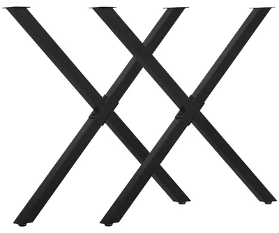 Produktbild von HOMCOM 2 Stück Stahl Tischbeine Tischfüße 72 cm Tischgestell in X-Form Schwarz
