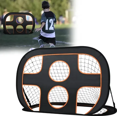 Obrázok produktu pre Sessamen-LP futbalová bránka 2 v 1 futbalový odrážač Kickback odrazová stena sieť Skladacia futbalová bránka s bránkovou stenou, vyskakovacie futbalové bránky s taškou na prenášanie, 120 x 80 x 80 cm