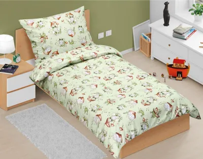 Produktbild von Baumwollbettwäsche junior - Grün - 140x200, 70x90