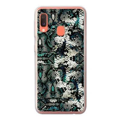 Produktbild von MuchoWow® Handyhülle Schutzhülle Hülle für Samsung Galaxy A20e Tiermuster - Weiß - Türkis Silikon Softcase Handy Hülle - Abdeckung
