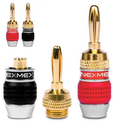 Produktbild von Bananenstecker Vergoldet Steckverbinder 4 Stück Stecker NEXMEX Lautsprecherkabel
