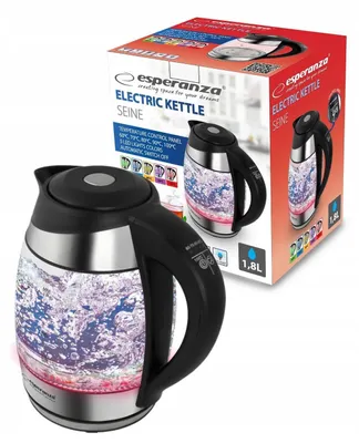 Produktbild von Eleganter Glas-Elektrowasserkocher 1,8 l 2200 W LED Temperaturregelung Esperanza