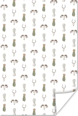 Produktbild von MuchoWow® Poster Illustrationen - Muster - Grau 120x180 cm - Kunstposter