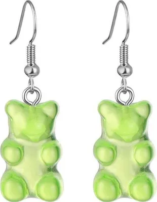 Zdjęcie produktu dla Kolczyki Bear - Urocze Zielone Kolczyki KP38448