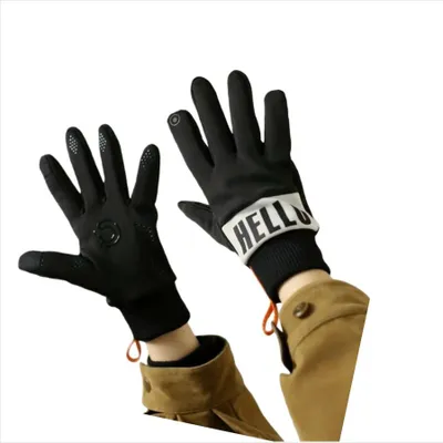 Immagine prodotto di INF Guanti da ciclismo invernali in pile da uomo - Antivento, caldi e touchscreen Nero bianco